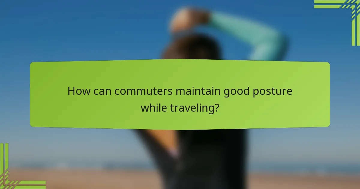 How can commuters maintain good posture while traveling?