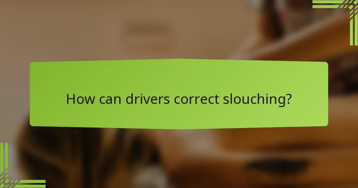 How can drivers correct slouching?