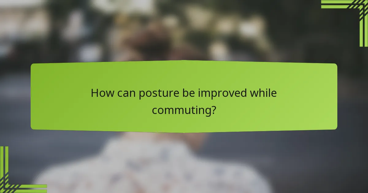 How can posture be improved while commuting?