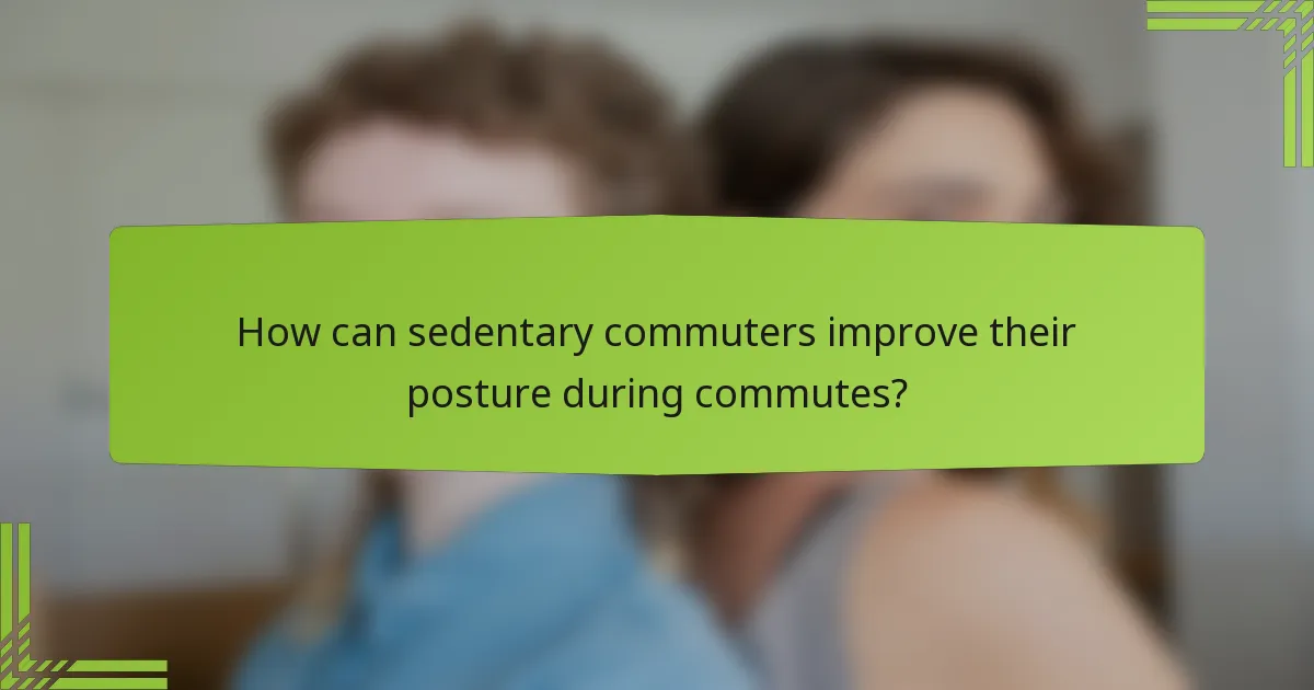How can sedentary commuters improve their posture during commutes?