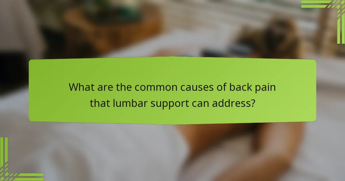 What are the common causes of back pain that lumbar support can address?