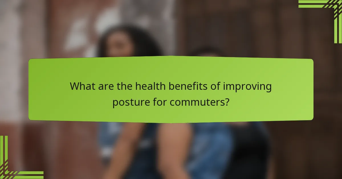 What are the health benefits of improving posture for commuters?
