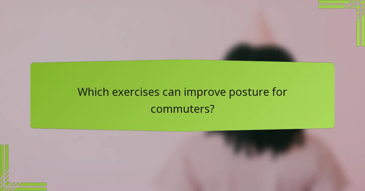 Which exercises can improve posture for commuters?